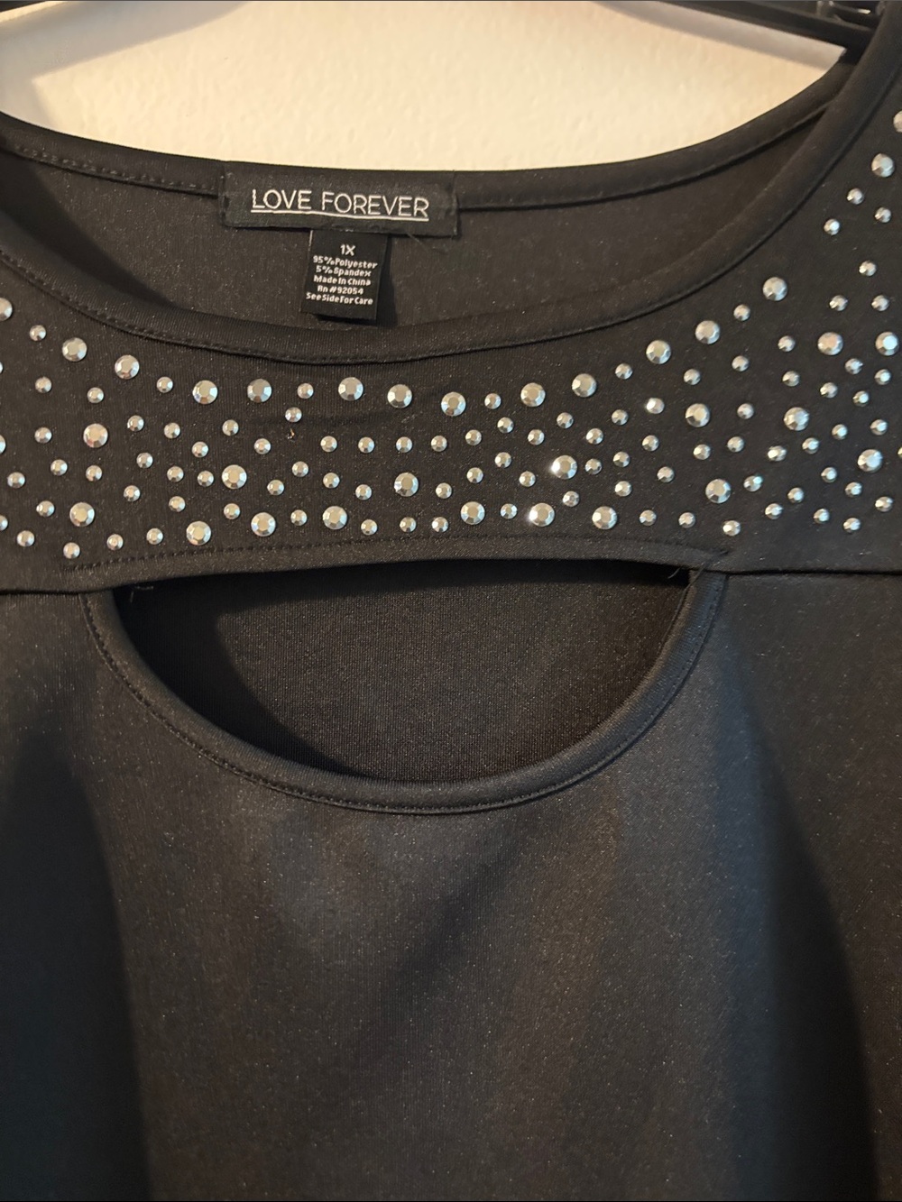 Black Studded Cutout Tunic Top NWOT